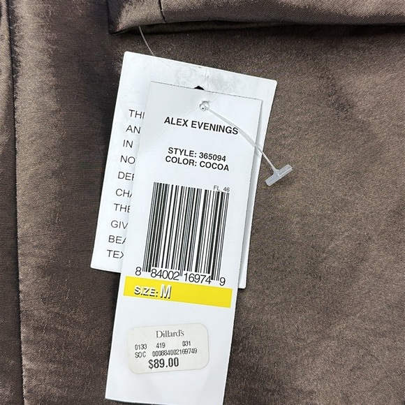 NWT Alex Evenings 3/4 Sleeve Side Closure Blouse Jacket with Collar Size M - Picture 9 of 16